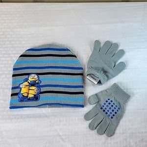 Minions Beanie Hat and glove set Youth/ Sm adults